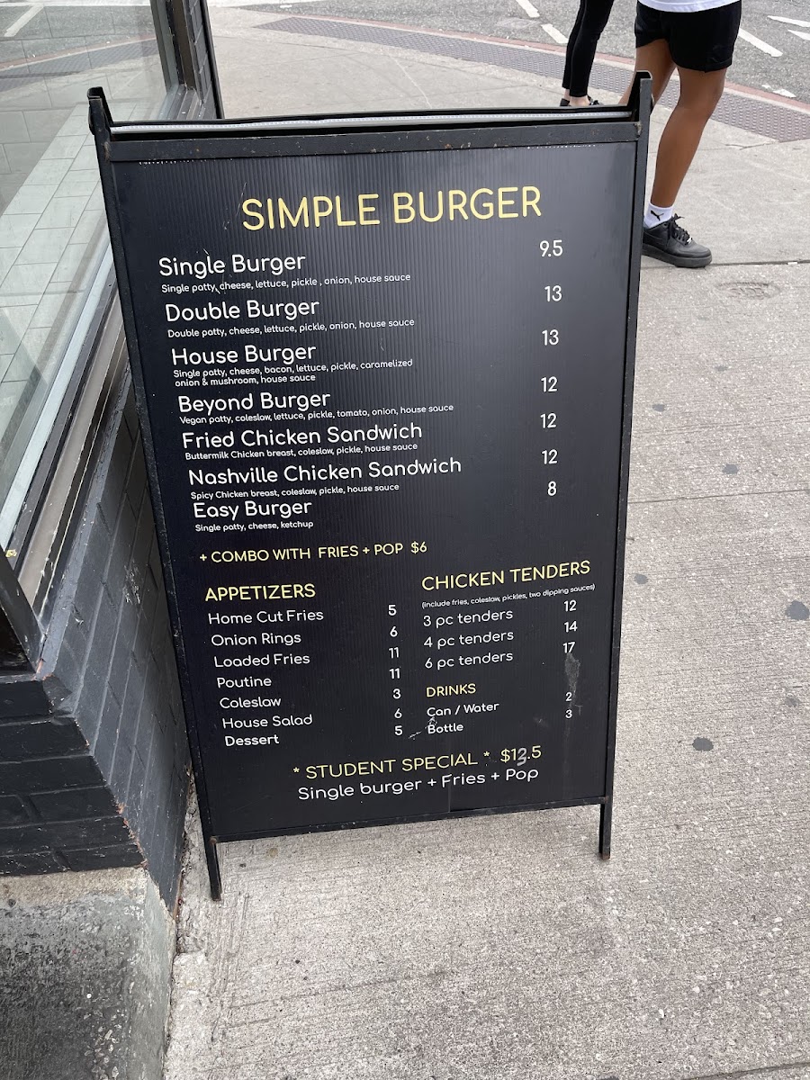 Simple Burger (Bloor st.) Menu - Image 3